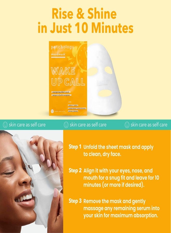 باتشولوجي قناع الوجه الورقي باتشولوجي ويك أب كول بالكافيين - قناع مرطب للوجه مع الكافيين ومستخلص البرتقال والجنسنغ - يساعد على إنعاش البشرة وتقليل الانتفاخ في 10 دقائق - عناية صباحية بالبشرة (4 قطع) - Image 4